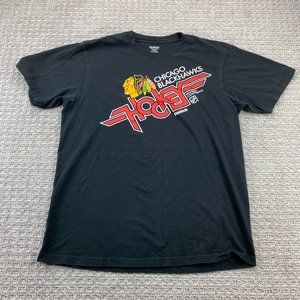Reebok Chicago Blackhawks Shirt Men XL Black NHL Hockey Western Conference Tee